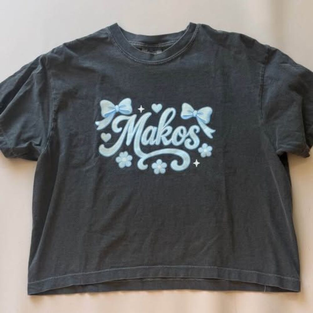 Orange Beach Makos Graphic Crop Top T-Shirt